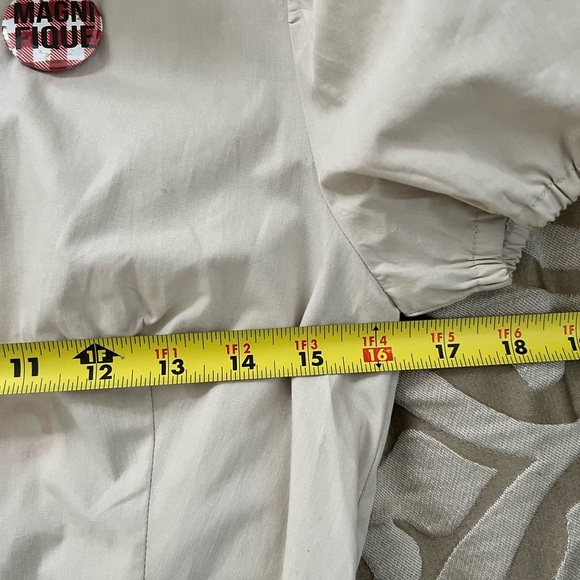 Fiorucci Cream Button-Up Romper Size 42 IT/ 6 US Elastic waist Cotton NWT - Picture 8 of 12